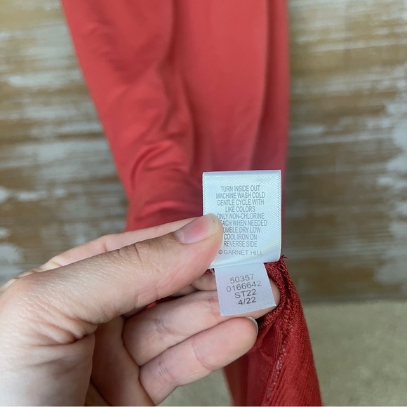 Garnet Hill Easy Knit Layering Dress Rust Orange Stretch Preppy Beachy Womens 6 - Picture 8 of 8